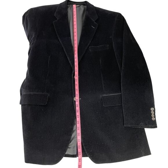 Chaps Ralph Lauren Cotton Corduroy Sport Coat Blazer Black Men's Sz 44L Classic - Picture 11 of 12